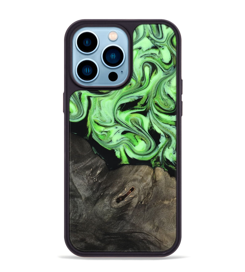iPhone 14 Pro Max Wood Phone Case - Alayah (Neon, 818505)