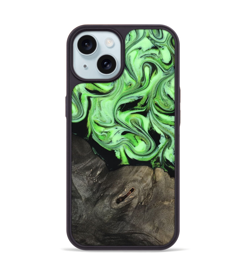 iPhone 15 Wood Phone Case - Alayah (Neon, 818505)