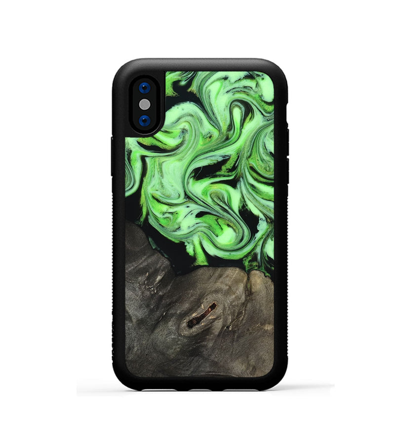 iPhone Xs Wood Phone Case - Alayah (Neon, 818505)