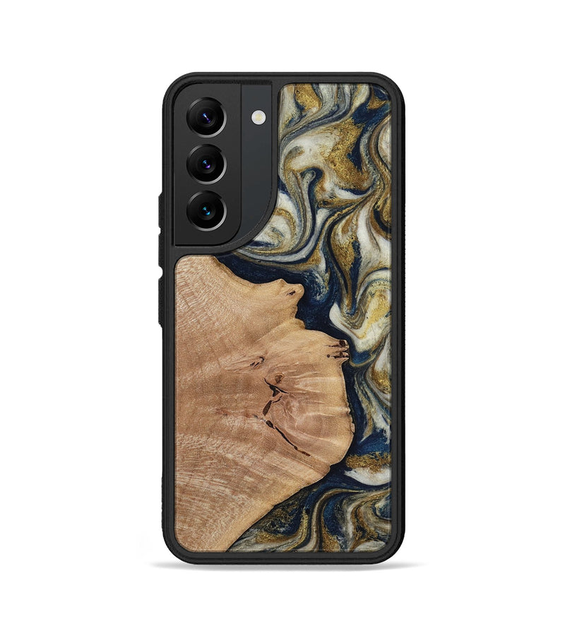 Galaxy S22 Wood Phone Case - Susan (Teal & Gold, 818507)