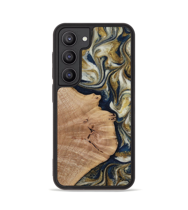 Galaxy S23 Wood Phone Case - Susan (Teal & Gold, 818507)