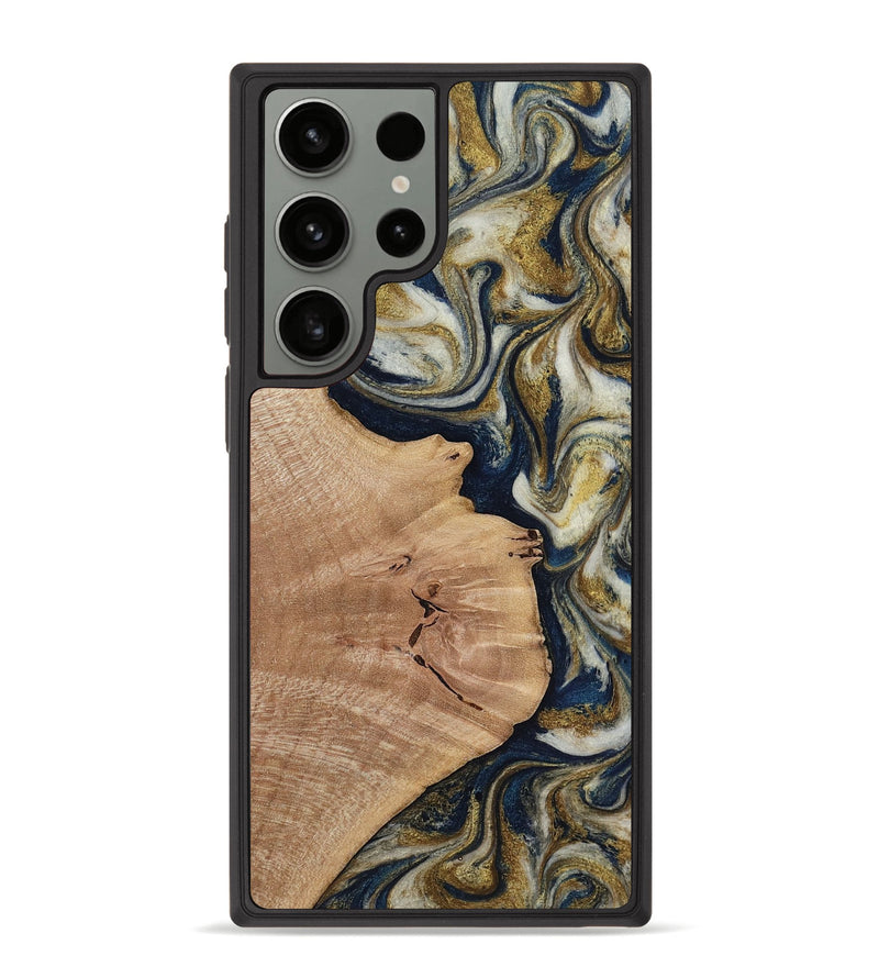 Galaxy S23 Ultra Wood Phone Case - Susan (Teal & Gold, 818507)