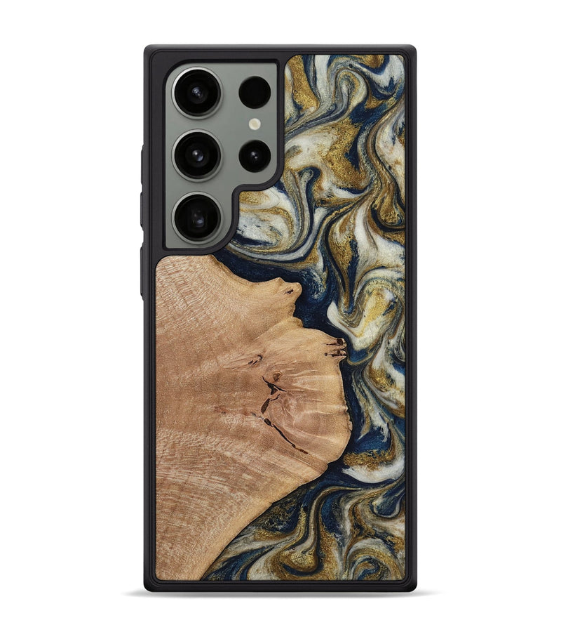 Galaxy S24 Ultra Wood Phone Case - Susan (Teal & Gold, 818507)