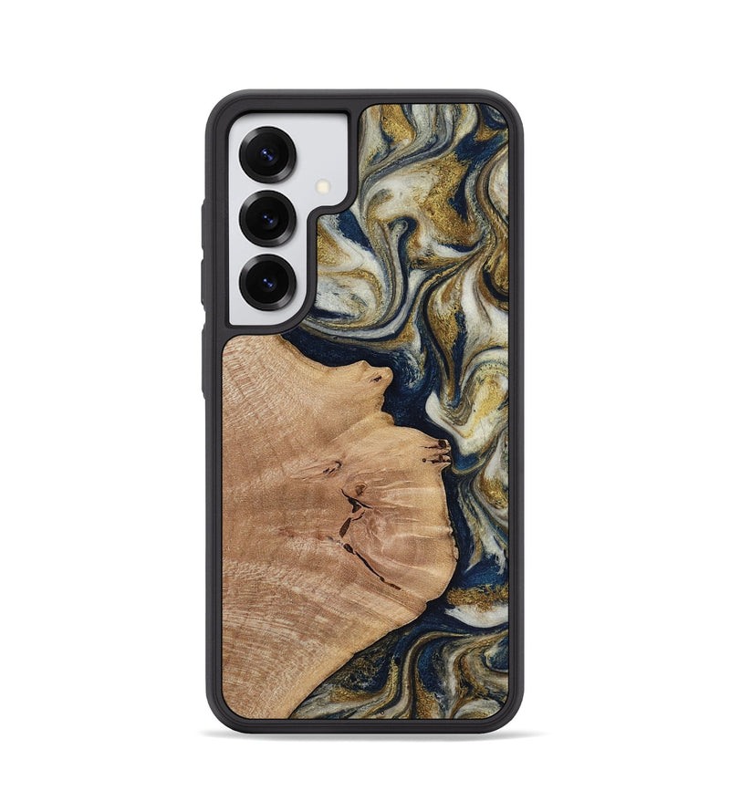 Galaxy S25 Wood Phone Case - Susan (Teal & Gold, 818507)