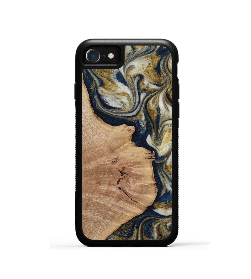 iPhone SE Wood Phone Case - Susan (Teal & Gold, 818507)