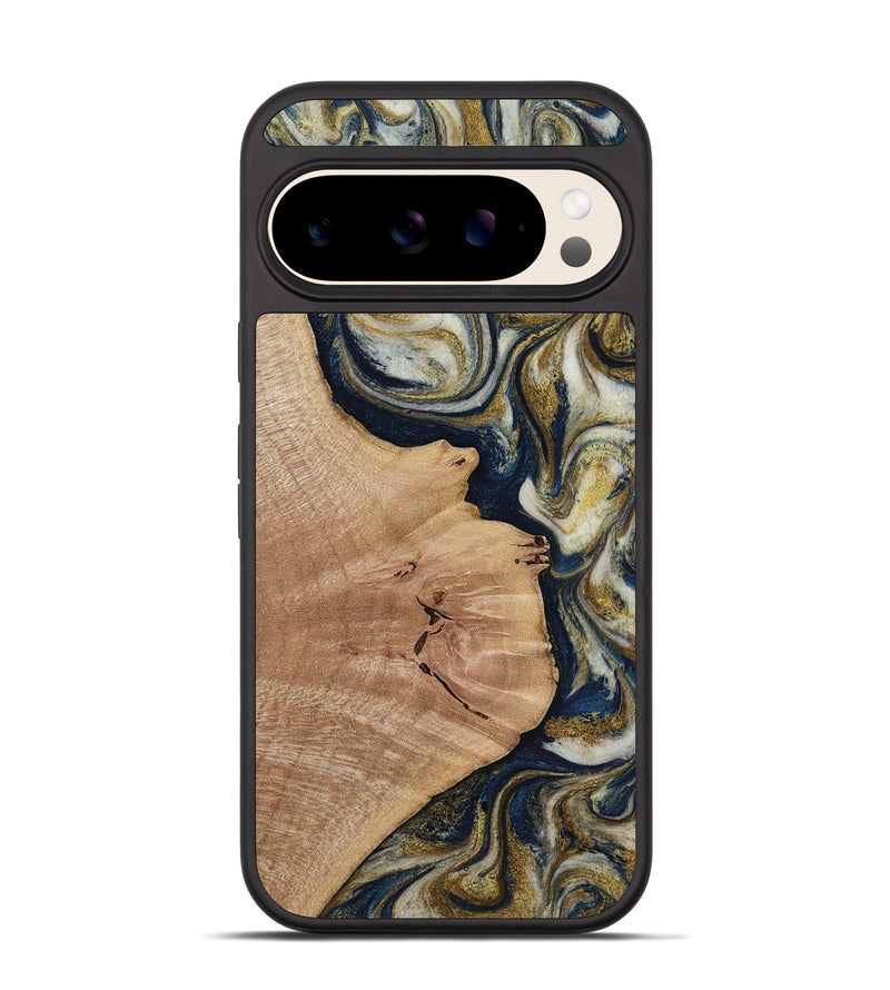 Pixel 10 Wood Phone Case - Susan (Teal & Gold, 818507)