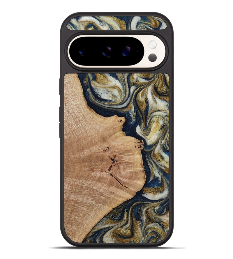 Pixel 9 Pro XL Wood Phone Case - Susan (Teal & Gold, 818507)