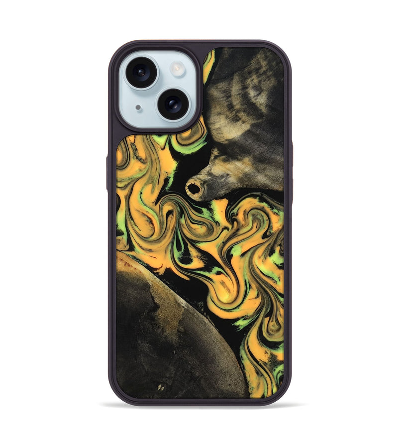 iPhone 15 Wood Phone Case - Ruthann (Neon, 818509)