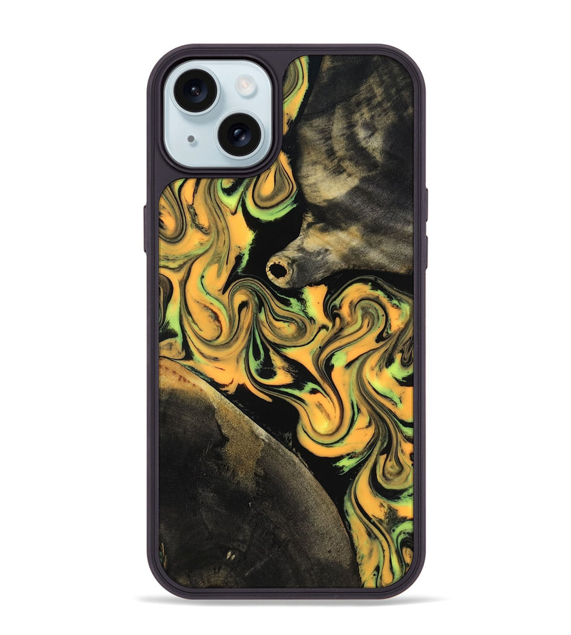 iPhone 15 Plus Wood Phone Case - Ruthann (Neon, 818509)