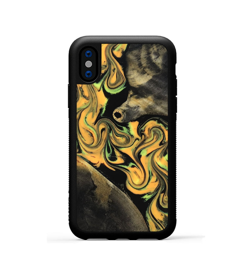 iPhone Xs Wood Phone Case - Ruthann (Neon, 818509)