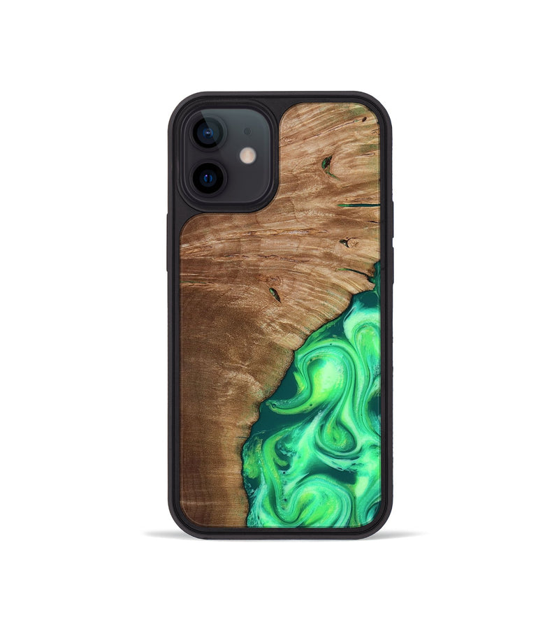 iPhone 12 mini Wood Phone Case - Musa (Neon, 818510)