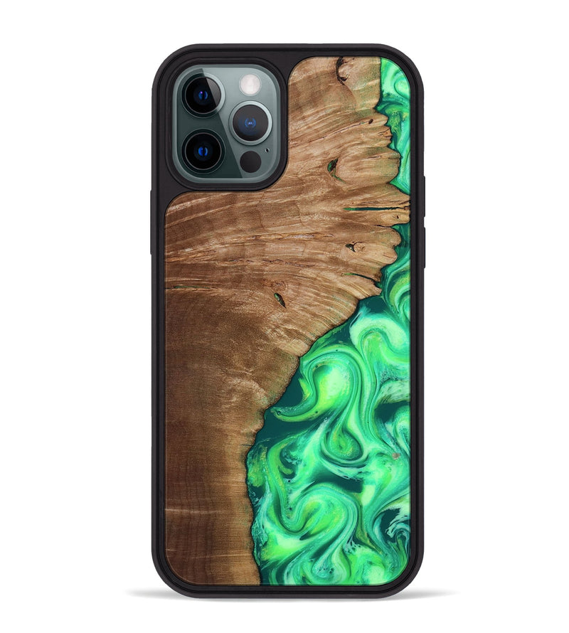 iPhone 12 Pro Max Wood Phone Case - Musa (Neon, 818510)