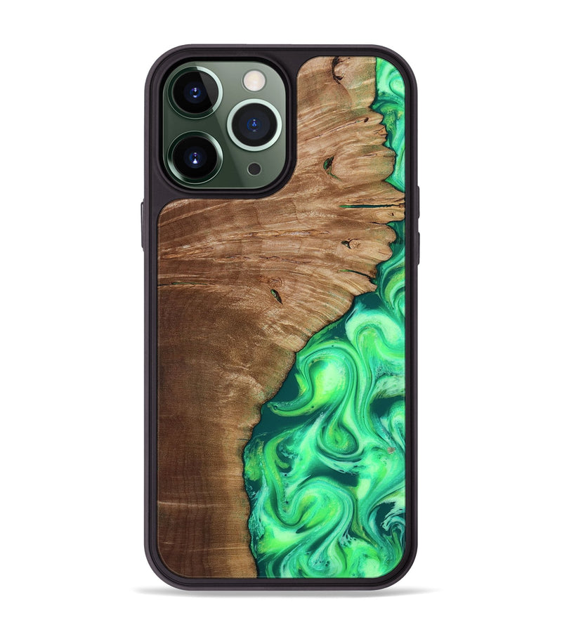 iPhone 13 Pro Max Wood Phone Case - Musa (Neon, 818510)