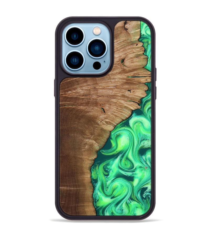 iPhone 14 Pro Max Wood Phone Case - Musa (Neon, 818510)