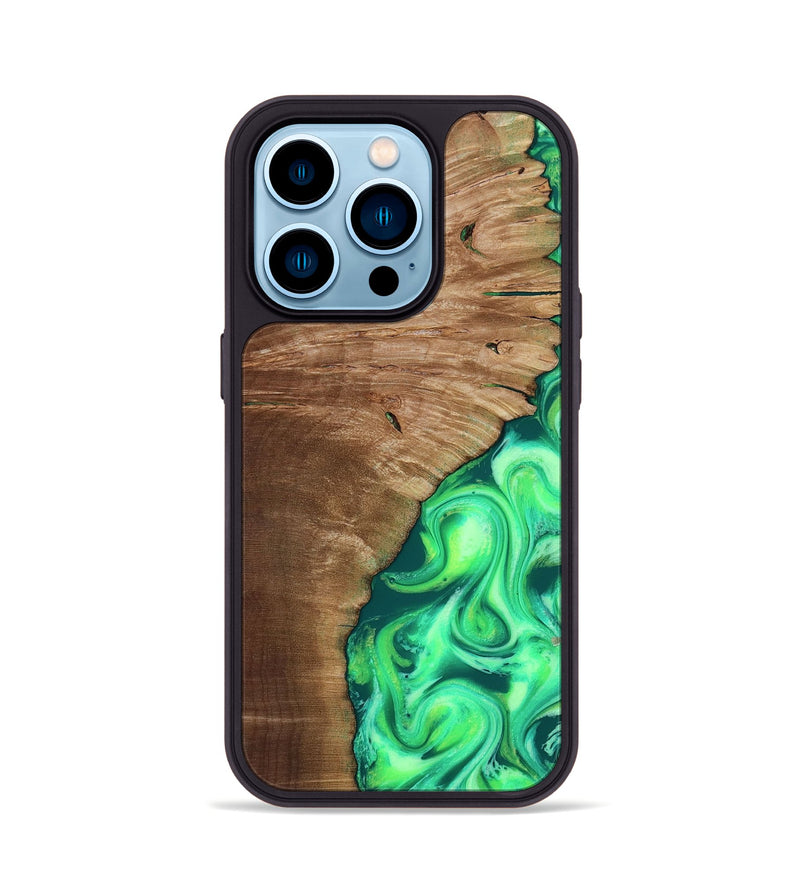 iPhone 14 Pro Wood Phone Case - Musa (Neon, 818510)