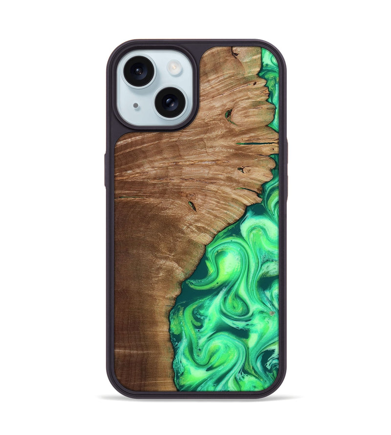 iPhone 15 Wood Phone Case - Musa (Neon, 818510)