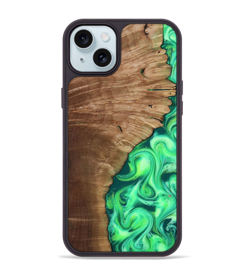 iPhone 15 Plus Wood Phone Case - Musa (Neon, 818510)