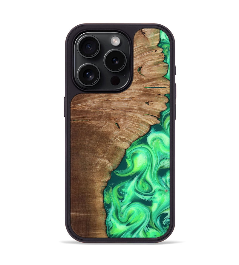 iPhone 15 Pro Wood Phone Case - Musa (Neon, 818510)