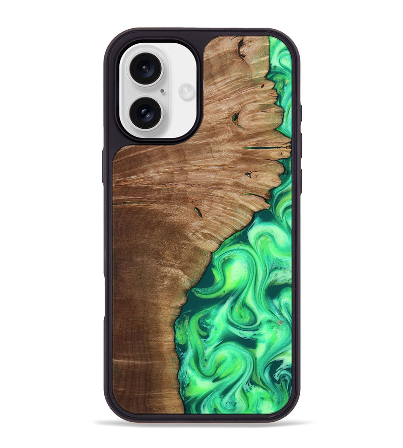 iPhone 16 Plus Wood Phone Case - Musa (Neon, 818510)