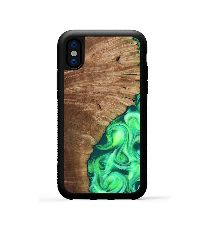 iPhone Xs Wood Phone Case - Musa (Neon, 818510)