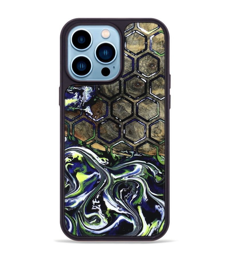 iPhone 14 Pro Max Wood Phone Case - Kane (Neon, 818514)