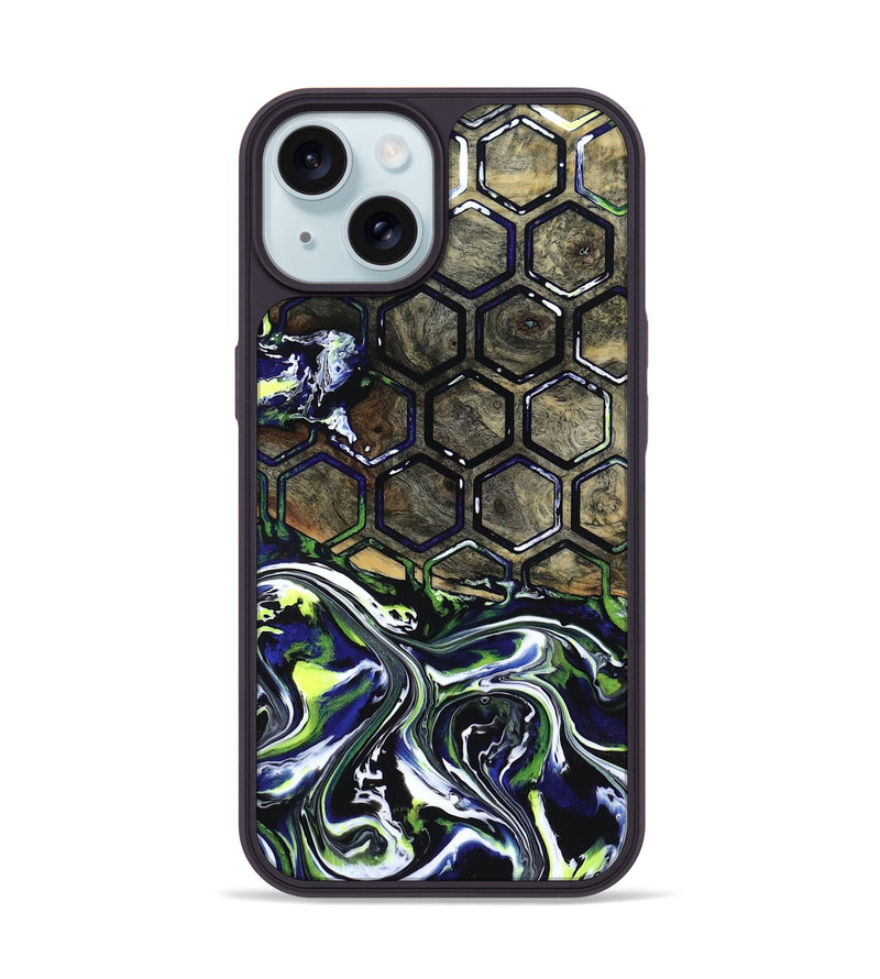 iPhone 15 Wood Phone Case - Kane (Neon, 818514)