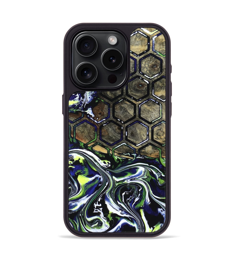 iPhone 15 Pro Wood Phone Case - Kane (Neon, 818514)