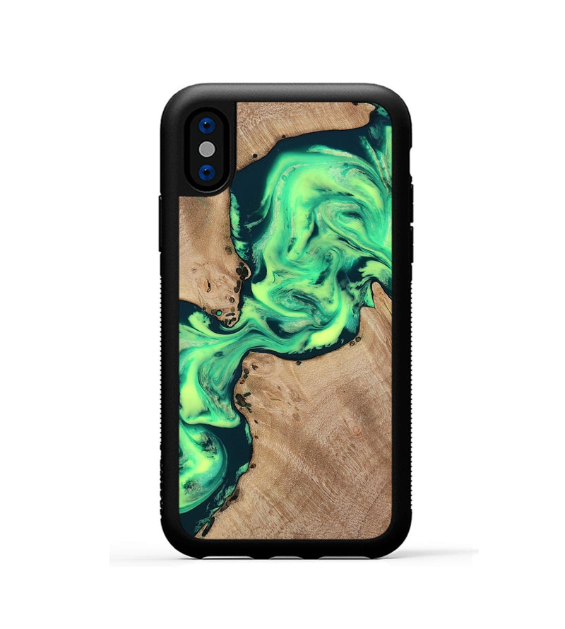 iPhone Xs Wood Phone Case - Laci (Neon, 818515)