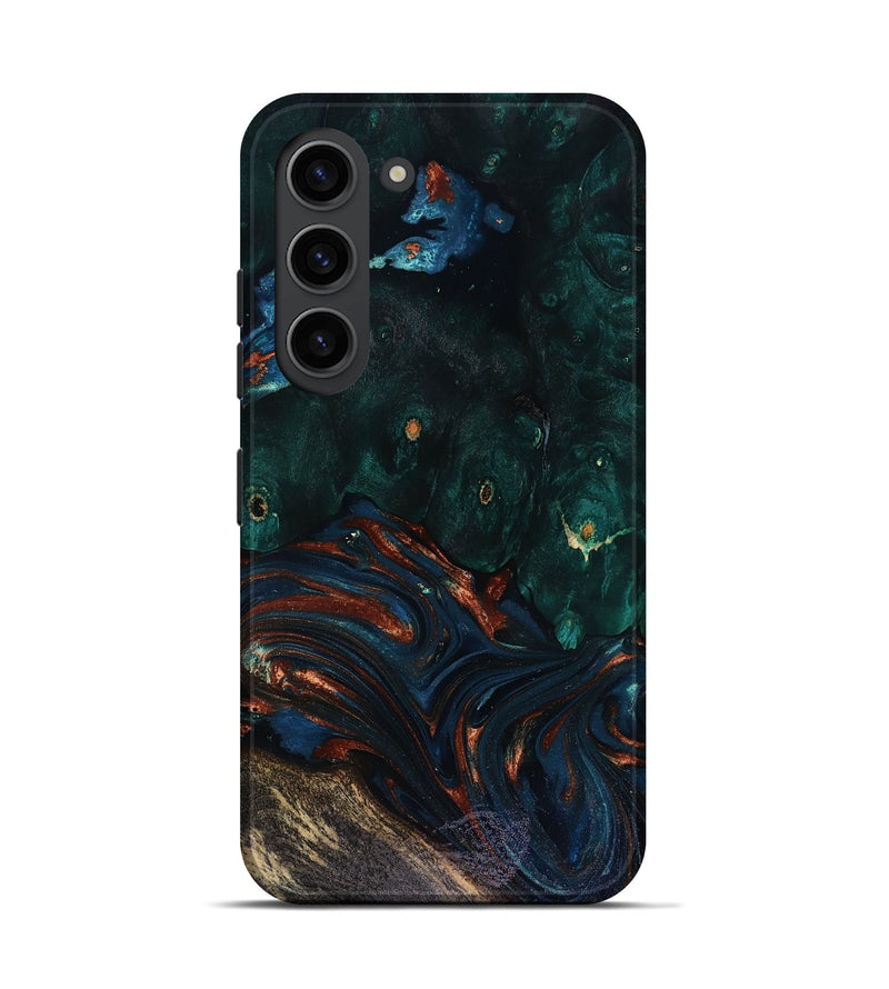 Galaxy S23 Wood Live Edge Phone Case - Carina (Teal & Gold, 818516)