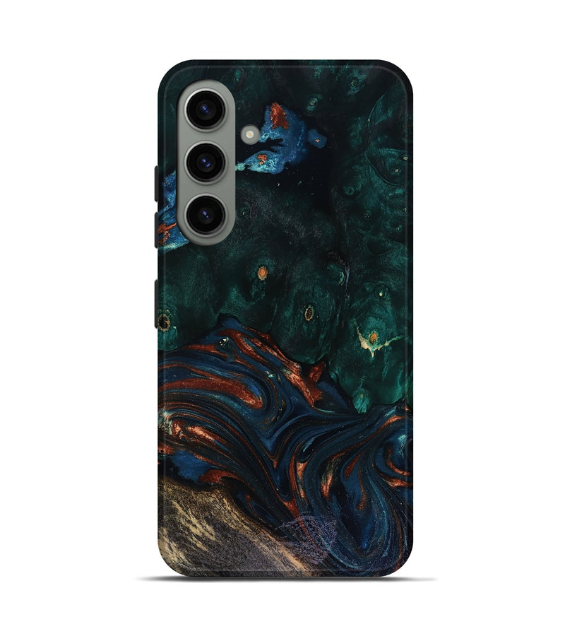 Galaxy S24 Wood Live Edge Phone Case - Carina (Teal & Gold, 818516)