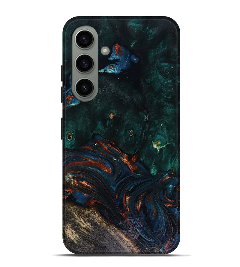 Galaxy S24 Plus Wood Live Edge Phone Case - Carina (Teal & Gold, 818516)