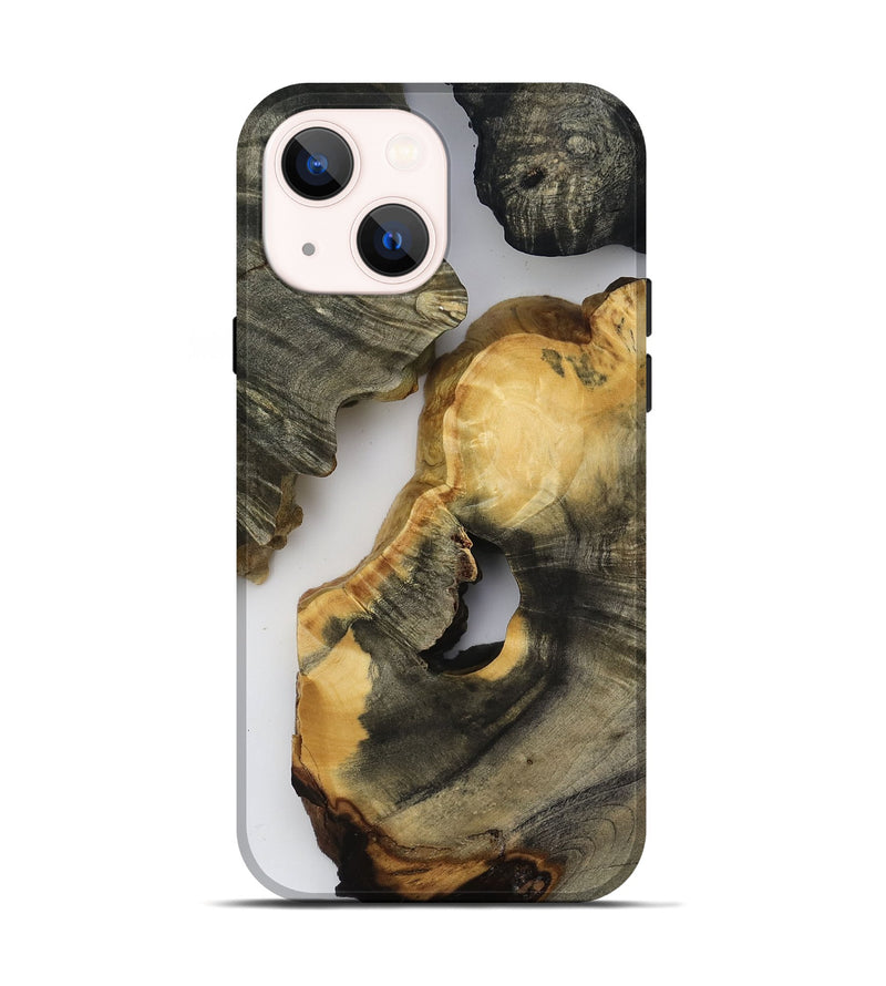 iPhone 14 Wood Live Edge Phone Case - Bear (Clear, 818517)
