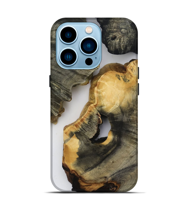iPhone 14 Pro Wood Live Edge Phone Case - Bear (Clear, 818517)
