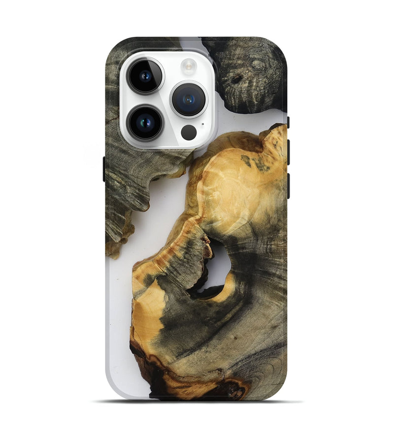 iPhone 15 Pro Wood Live Edge Phone Case - Bear (Clear, 818517)