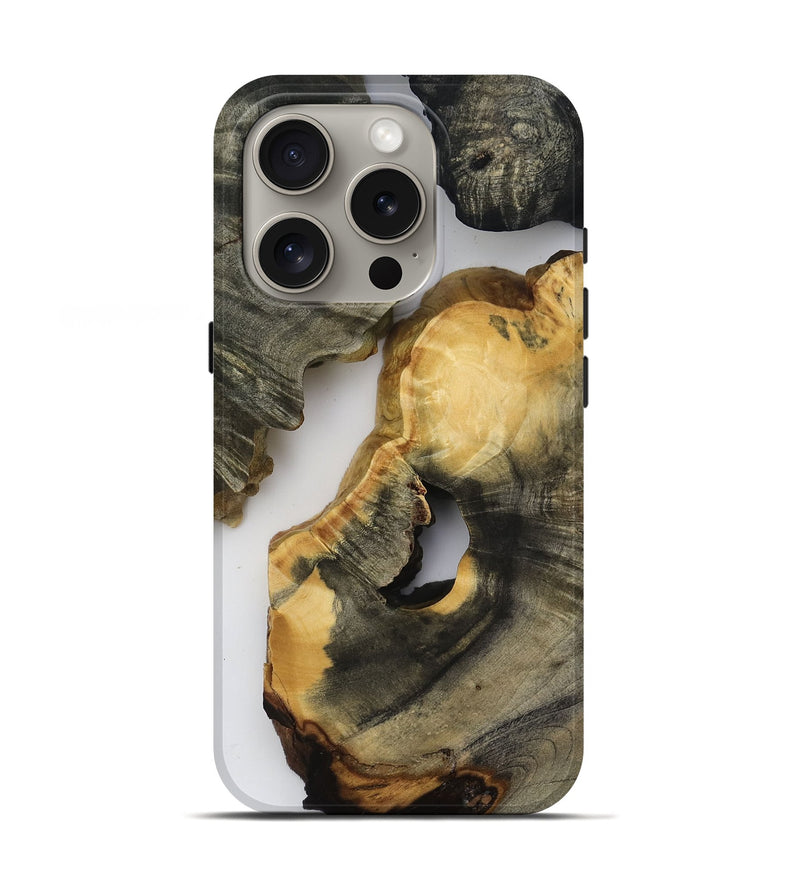 iPhone 16 Pro Wood Live Edge Phone Case - Bear (Clear, 818517)