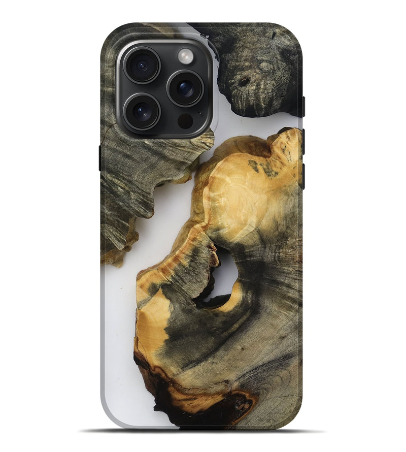 iPhone 16 Pro Max Wood Live Edge Phone Case - Bear (Clear, 818517)