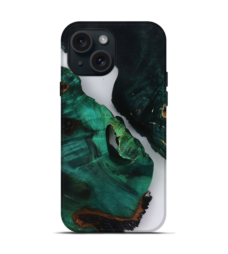 iPhone 15 Wood Live Edge Phone Case - Dewayne (Clear, 818518)