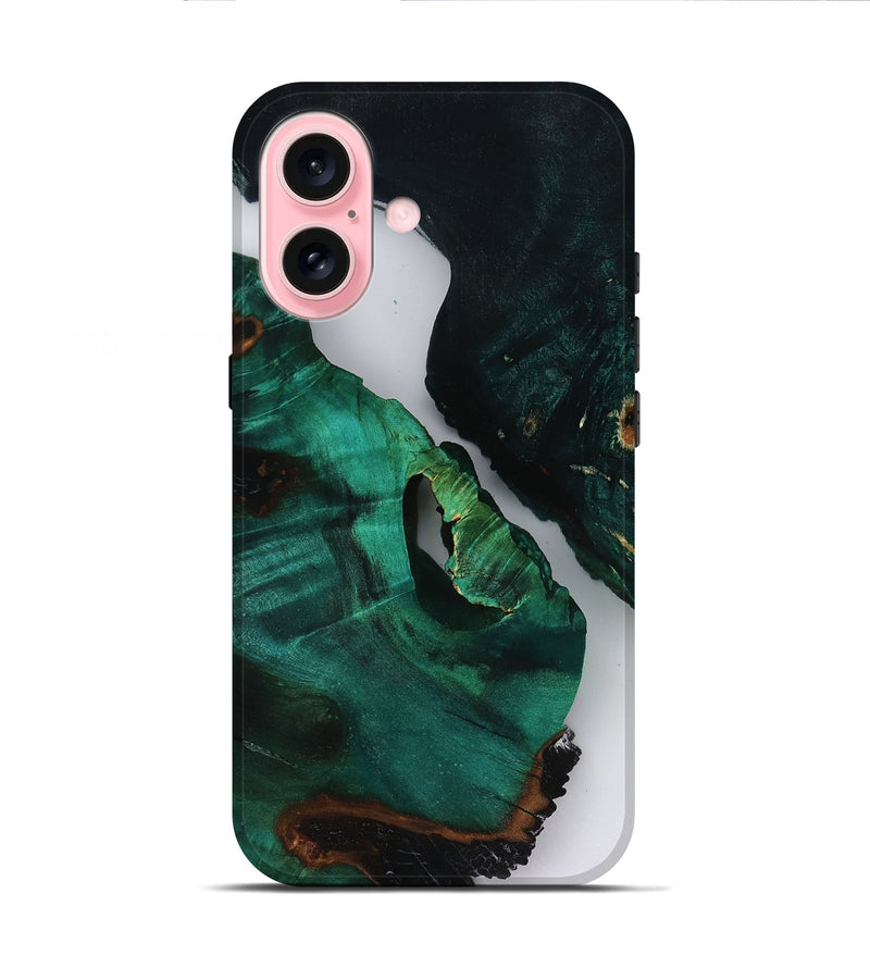 iPhone 16 Wood Live Edge Phone Case - Dewayne (Clear, 818518)