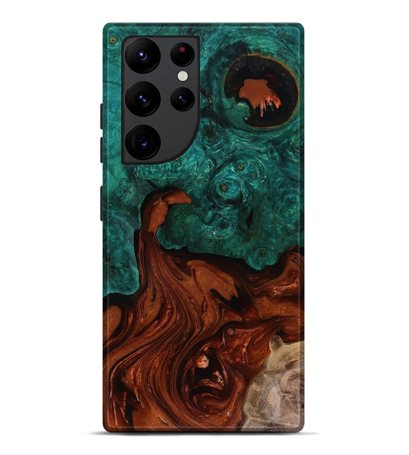 Galaxy S22 Ultra Wood Live Edge Phone Case - Zina (Red, 818521)