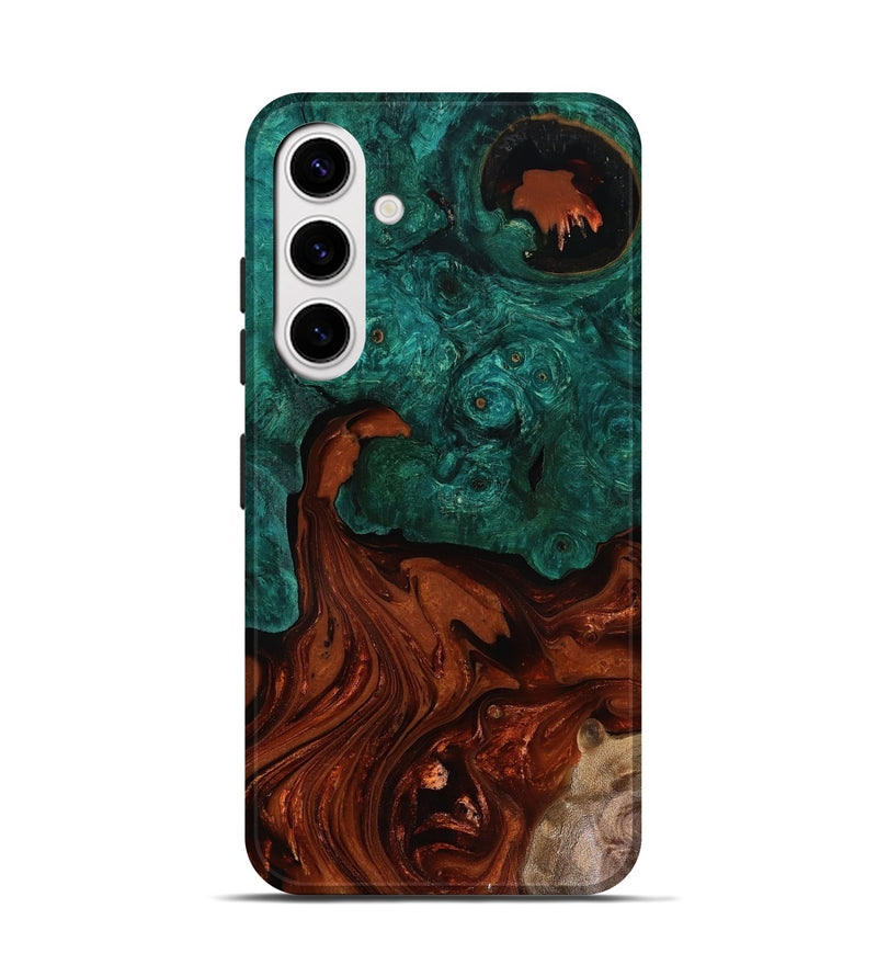 Galaxy S25 Wood Live Edge Phone Case - Zina (Red, 818521)