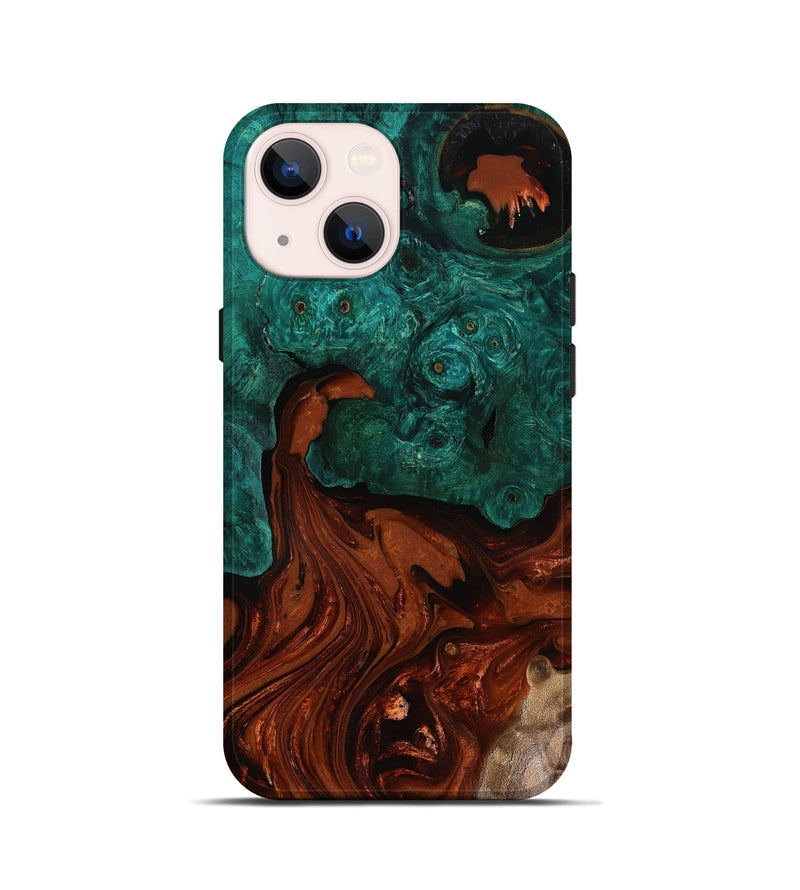 iPhone 13 mini Wood Live Edge Phone Case - Zina (Red, 818521)