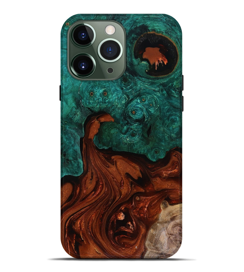 iPhone 13 Pro Max Wood Live Edge Phone Case - Zina (Red, 818521)