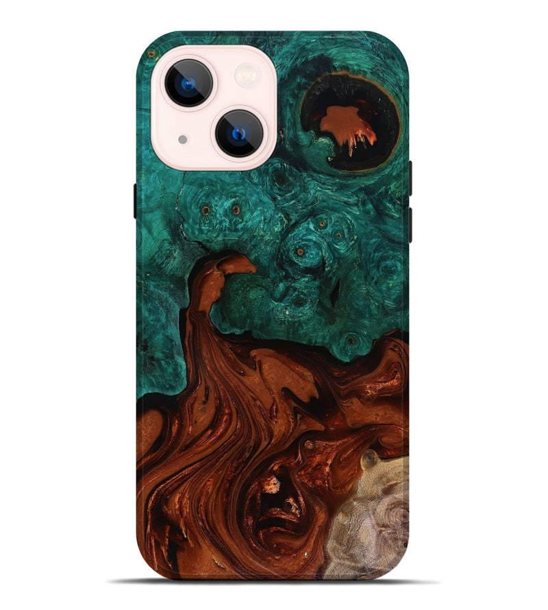iPhone 14 Plus Wood Live Edge Phone Case - Zina (Red, 818521)