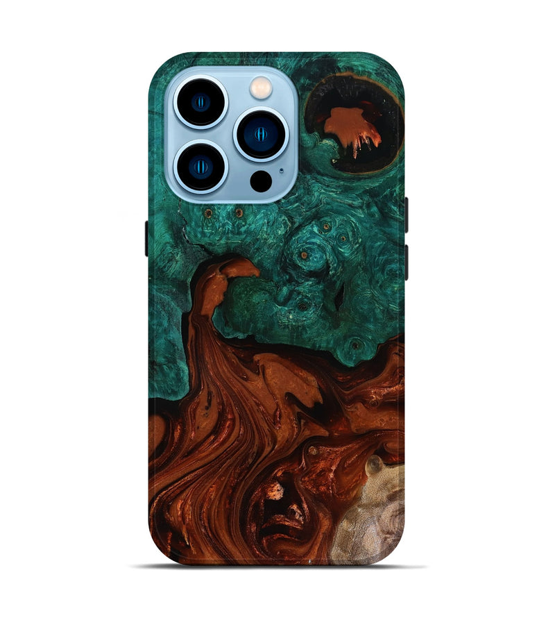 iPhone 14 Pro Wood Live Edge Phone Case - Zina (Red, 818521)