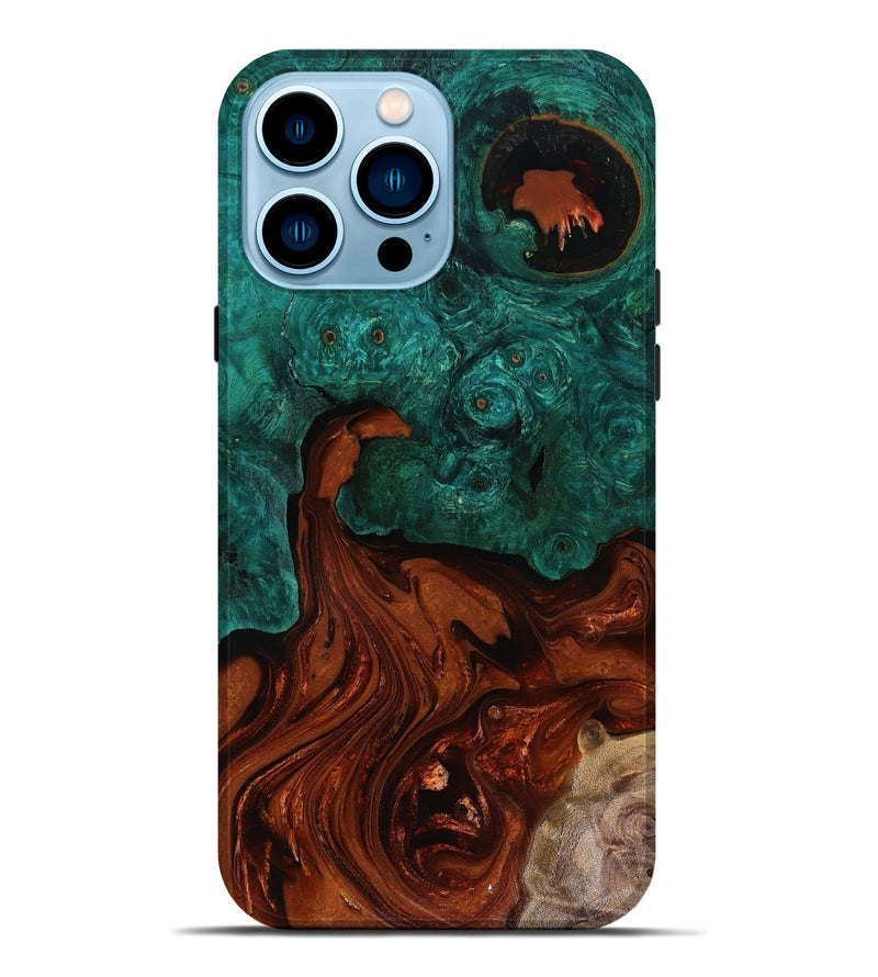 iPhone 14 Pro Max Wood Live Edge Phone Case - Zina (Red, 818521)