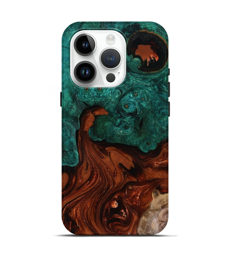 iPhone 15 Pro Wood Live Edge Phone Case - Zina (Red, 818521)