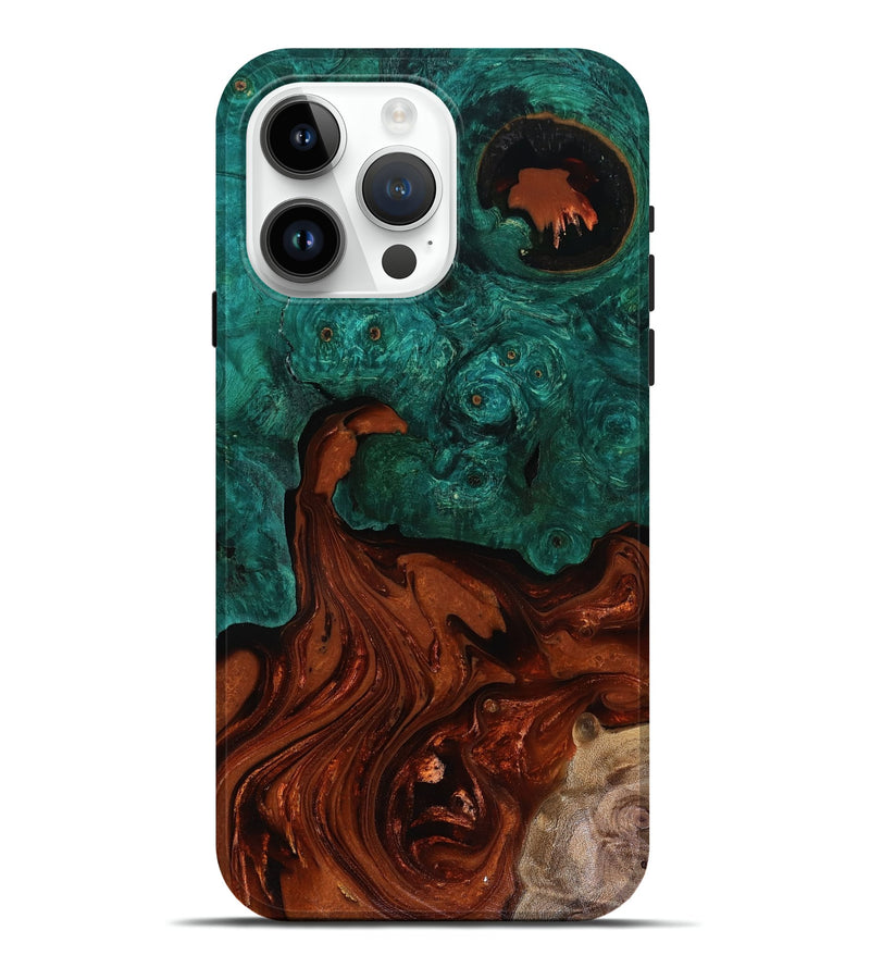 iPhone 15 Pro Max Wood Live Edge Phone Case - Zina (Red, 818521)