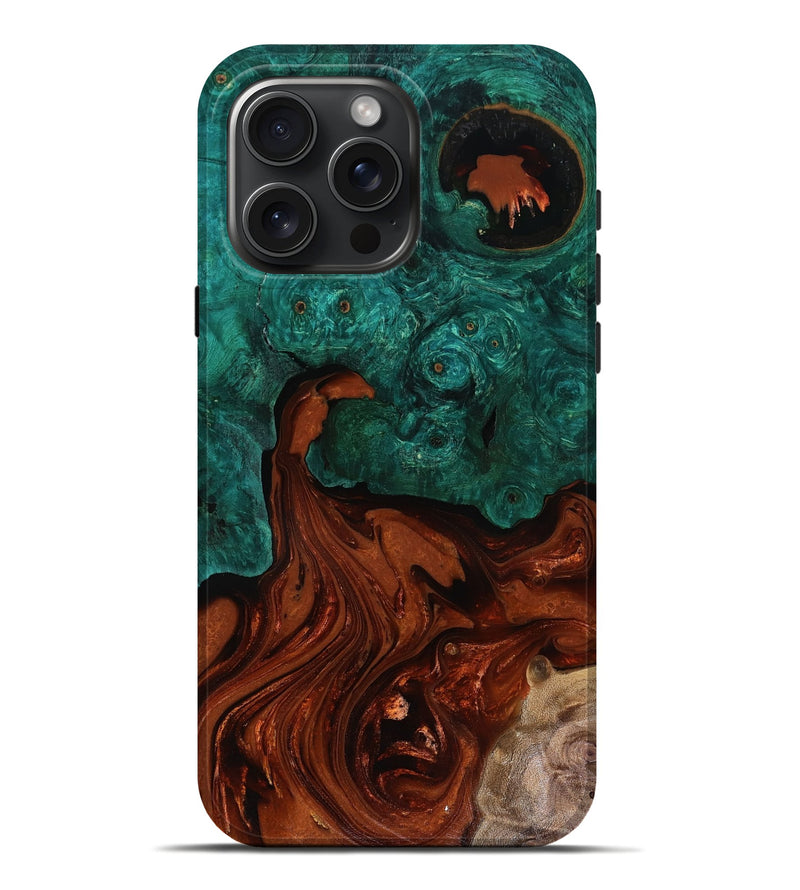 iPhone 16 Pro Max Wood Live Edge Phone Case - Zina (Red, 818521)