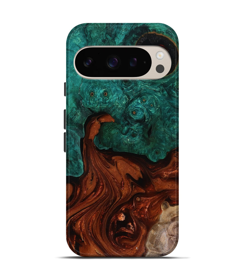 Pixel 9 Pro Wood Live Edge Phone Case - Zina (Red, 818521)