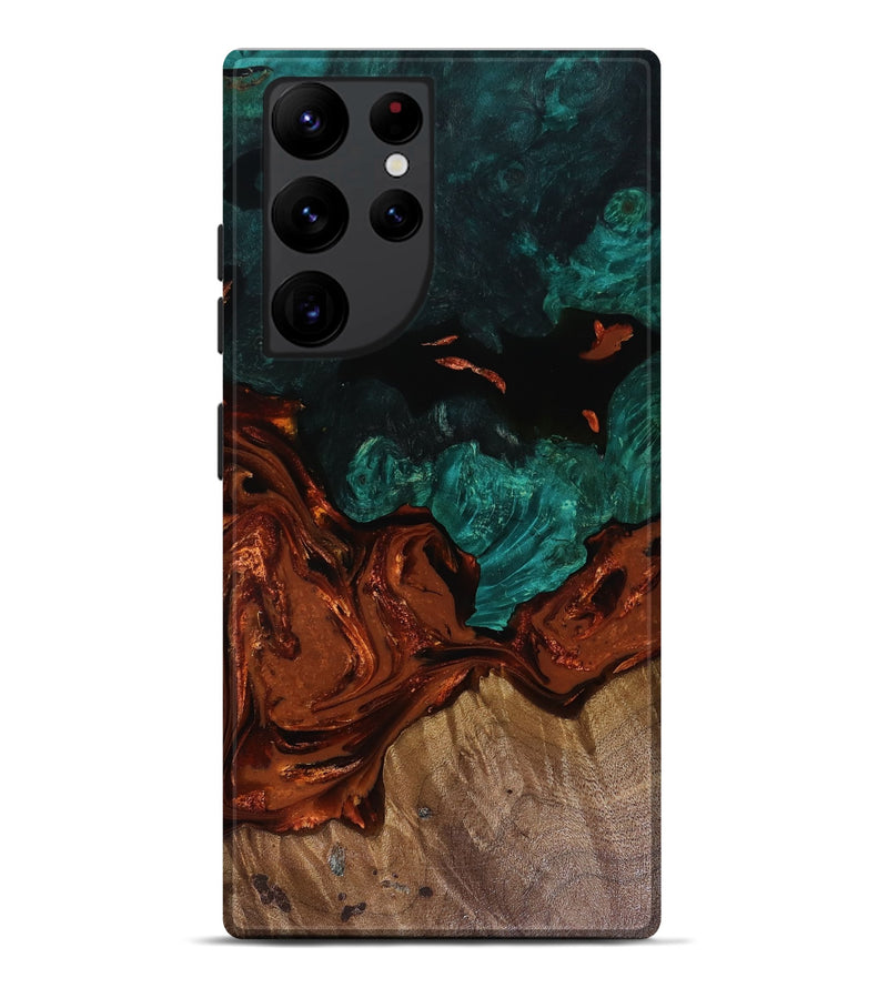 Galaxy S22 Ultra Wood Live Edge Phone Case - Fabiola (Red, 818523)